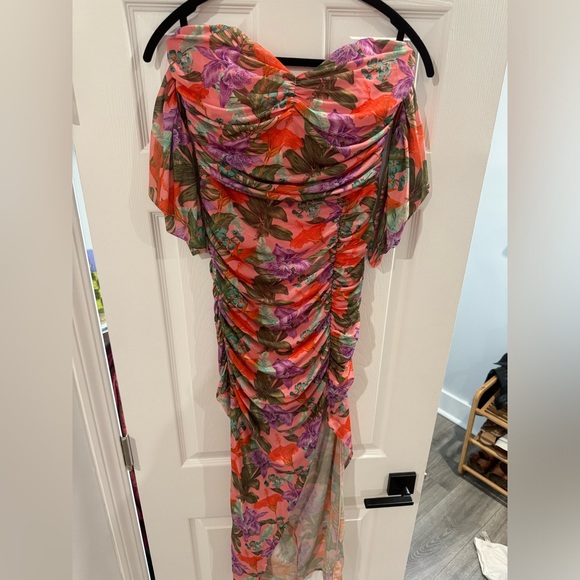 Bebe floral mesh off the shoulder bodycon dress - Picture 3 of 3